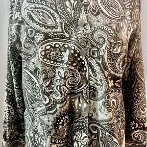 Coldwater Creek Monochrome Paisley Blouse 2 XL. 100% cotton